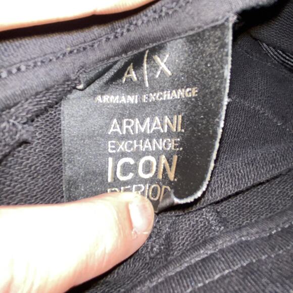 Armani Exchange Black Sweatpants With Gold Embroidered Logo SZ LARGE - Picture 12 of 15